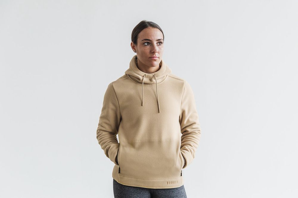 NOBULL Majica S Kapuljačom Ženske - Nobull Arctic Pullover Bež (675031-RZI)